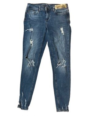 Zara Basic Z1975 Women’s Distressed Blue Denim Jeans Size 4